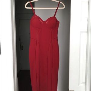 Midi red dress